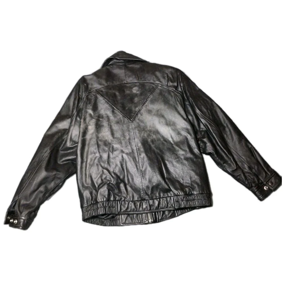 Wilson Leather Jacket Large Heavy Duty Bomber Jacket
